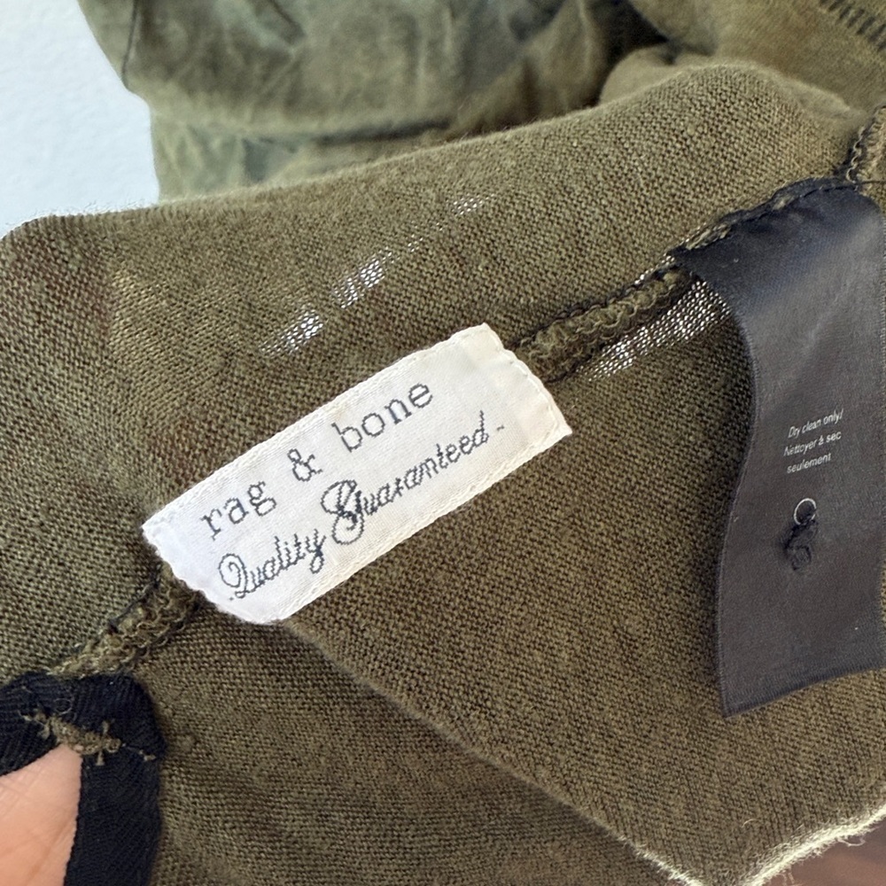 Rag & Bone Polo Collared Shirt Olive Green size Large - Picture 8 of 11